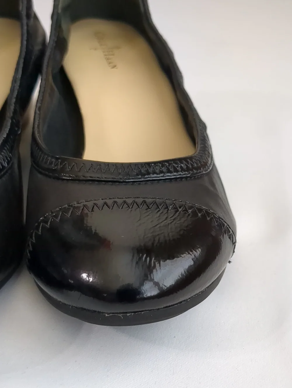 Cole Haab Nike Air Leather Patent Cap Toe Wedge Sz 8